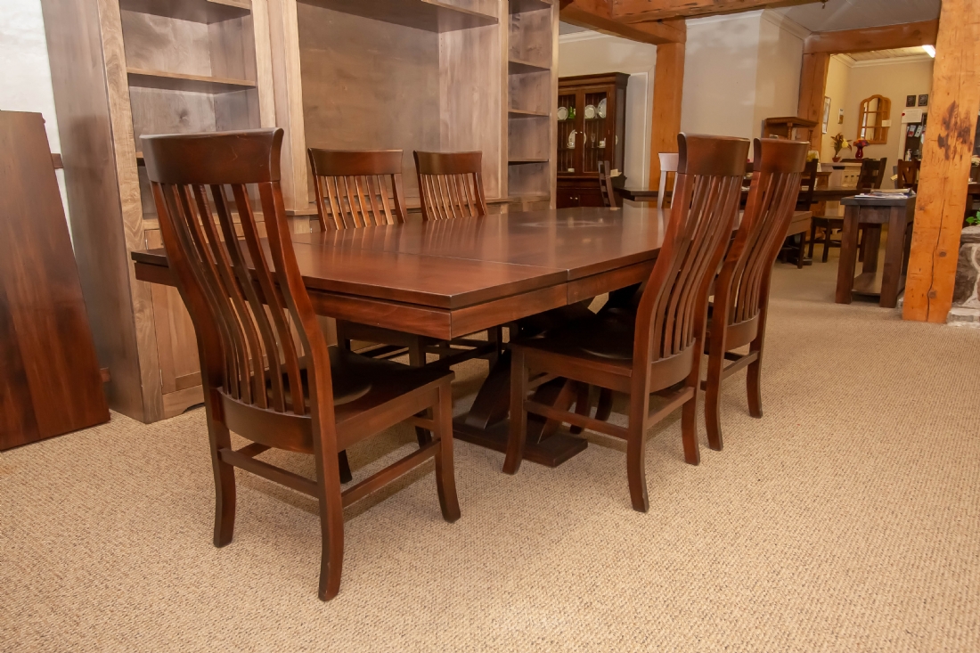 pedestal maple dining room table
