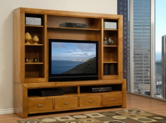 Contempo HDTV Console With Hutch Mennonite Furniture Ontario at Lloyd's Furniture Gallery in Schomberg