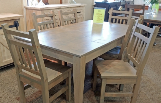 Rustic Wormy Maple 7 Piece Table Set Mennonite Furniture Ontario at Lloyd's Furniture Gallery in Schomberg